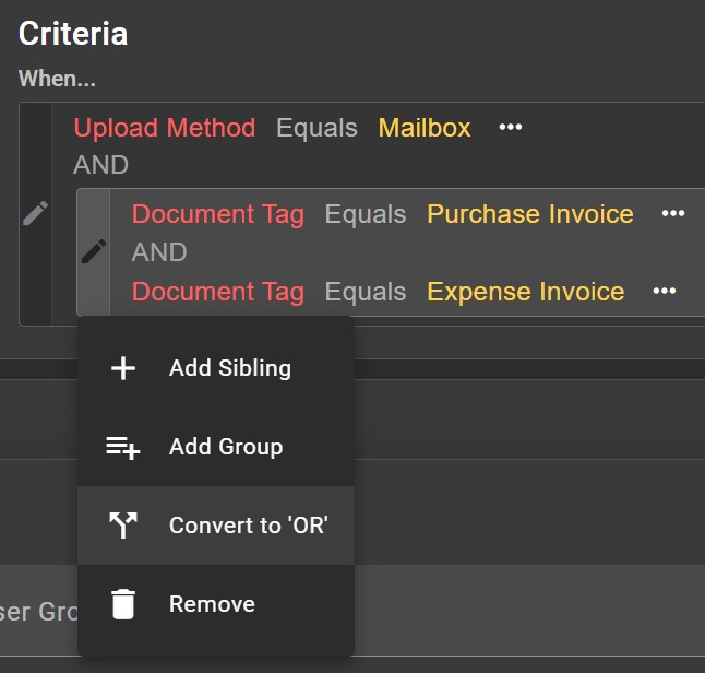 Convert to OR selected